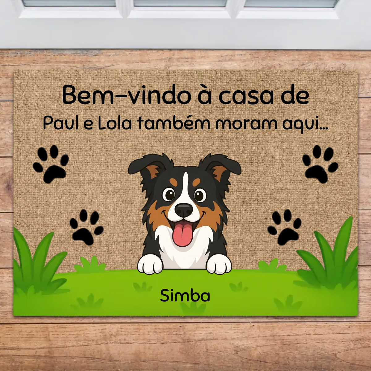 Tapete de entrada personalizado de relva