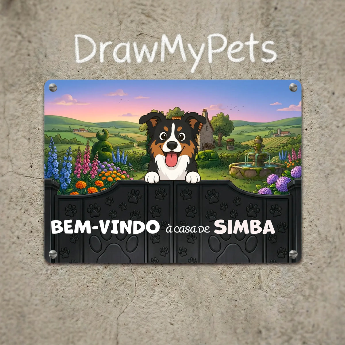 Placa de Metal: Bem-vindo ao Campo