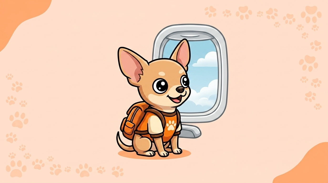 Illustration blog Draw My Pets - voyager avec un chihuahua