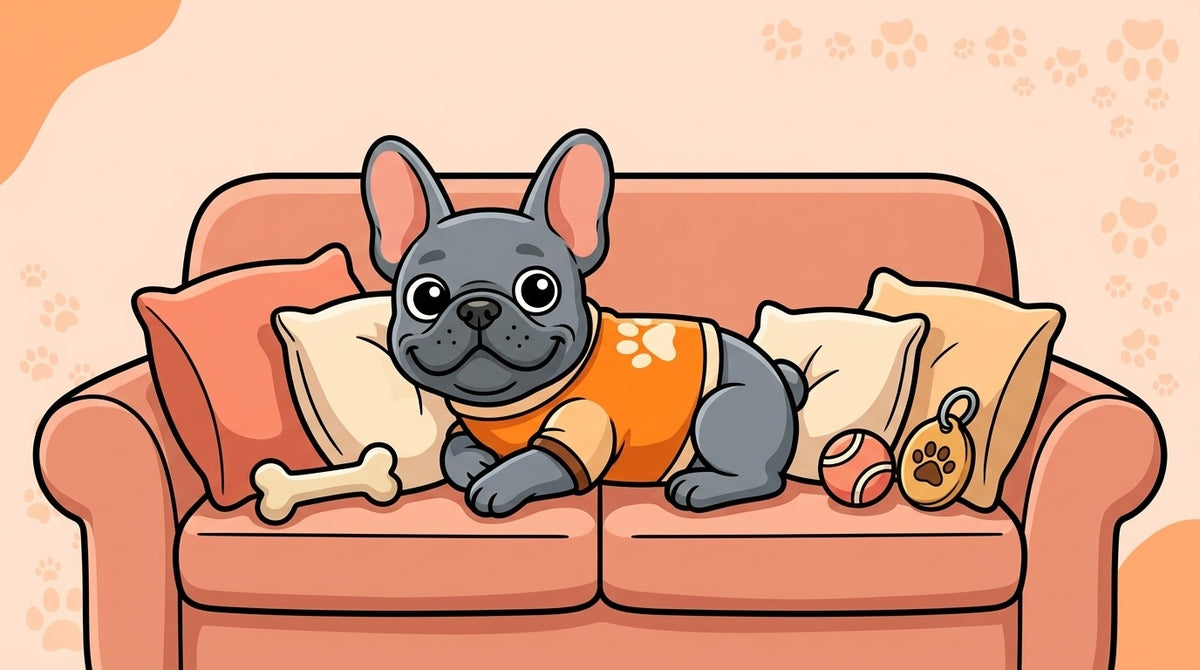Illustration blog Draw My Pets - bouledogue français appartement