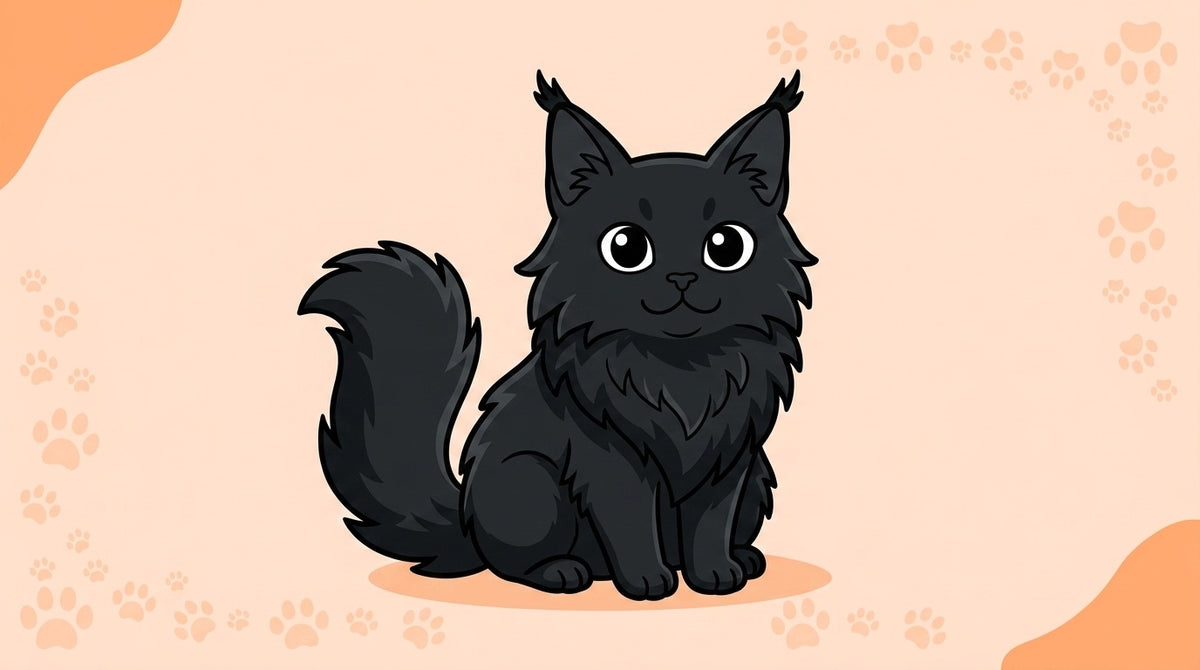 Illustration blog Draw My Pets - maine coon noir