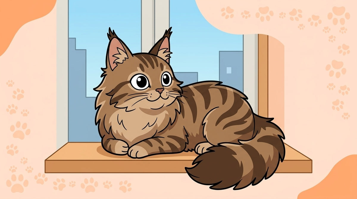 Illustration blog Draw My Pets - maine coon appartement