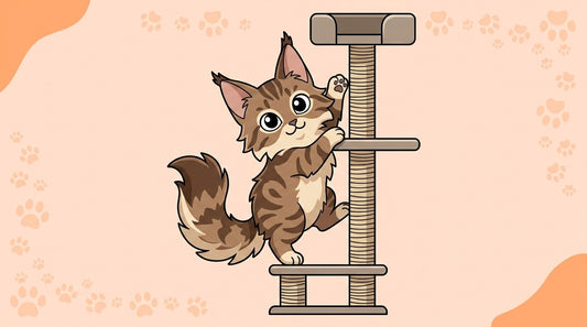 Illustration blog Draw My Pets - arbre à chat maine coon