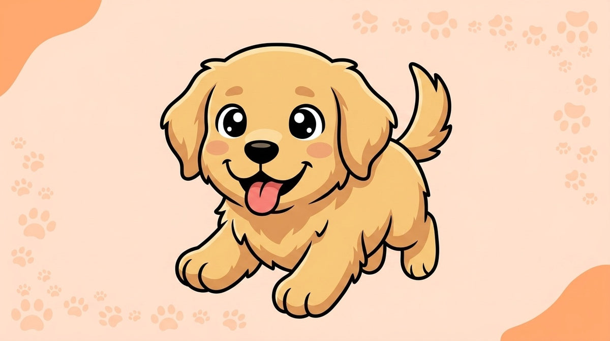 Illustration blog Draw My Pets - golden retriever chiot