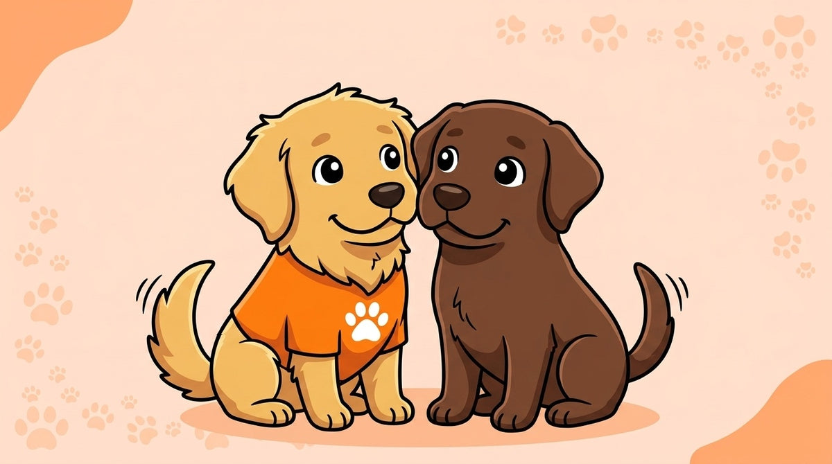 Illustration blog Draw My Pets - labrador golden retriever