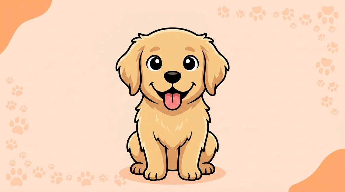 Illustration blog Draw My Pets - golden retriever miniature