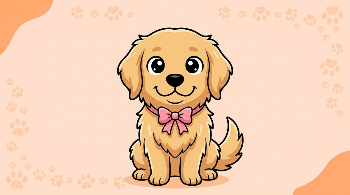 Illustration blog Draw My Pets - toilettage golden retriever