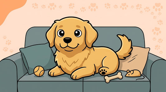 Illustration blog Draw My Pets - golden retriever appartement