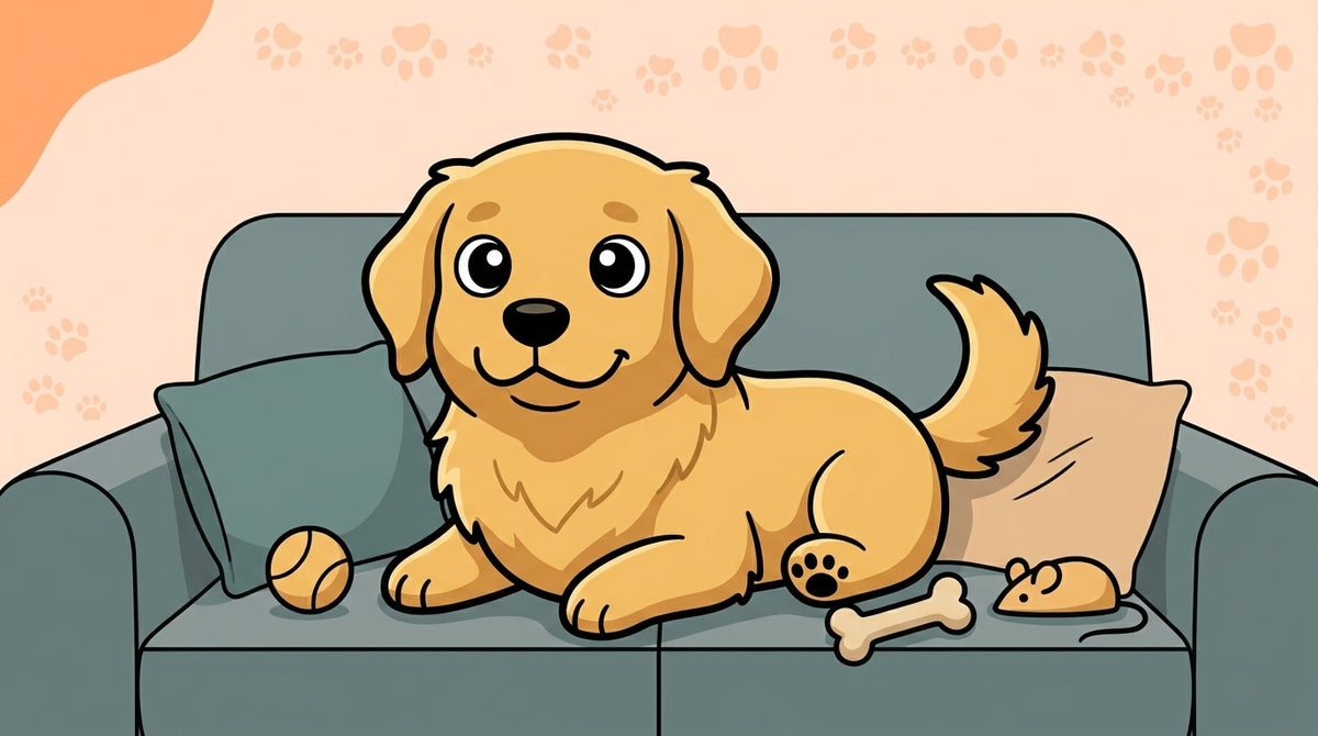 Illustration blog Draw My Pets - golden retriever appartement
