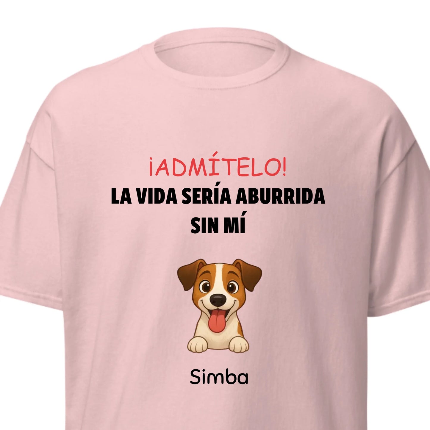 Detalle del cuello redondo de la camiseta personalizada Draw My Pets.