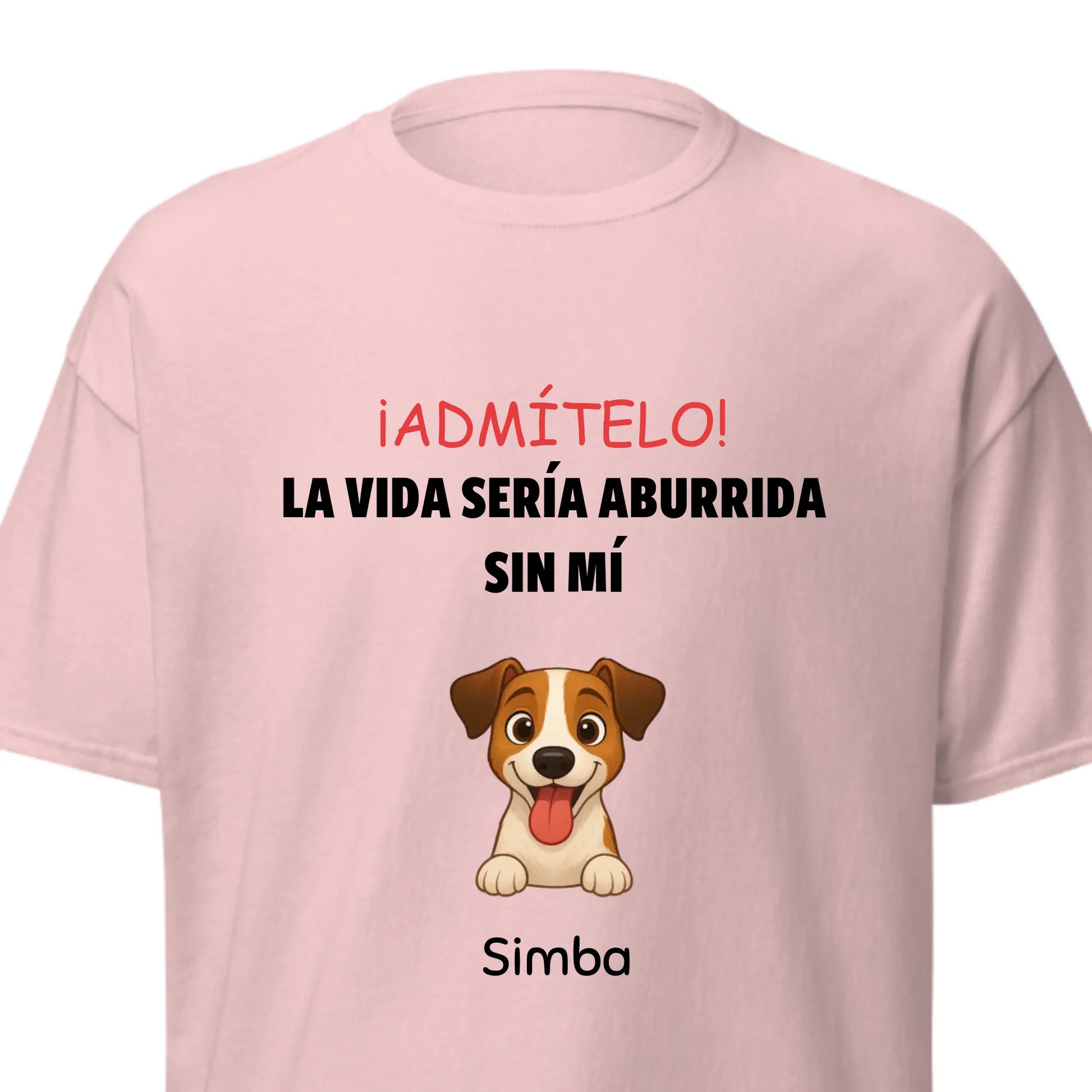 Detalle del cuello redondo de la camiseta personalizada Draw My Pets.