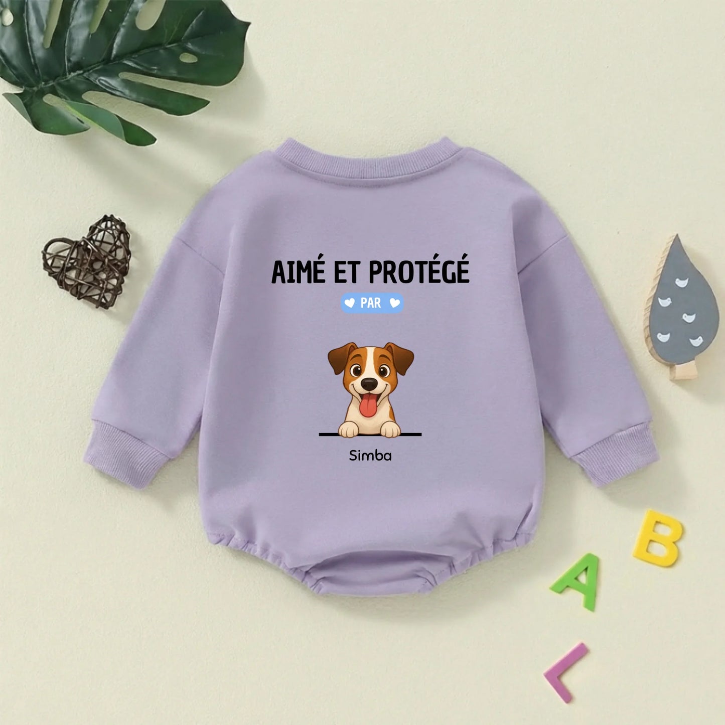 Body pull bébé personnalisé - Aimé et protégé par