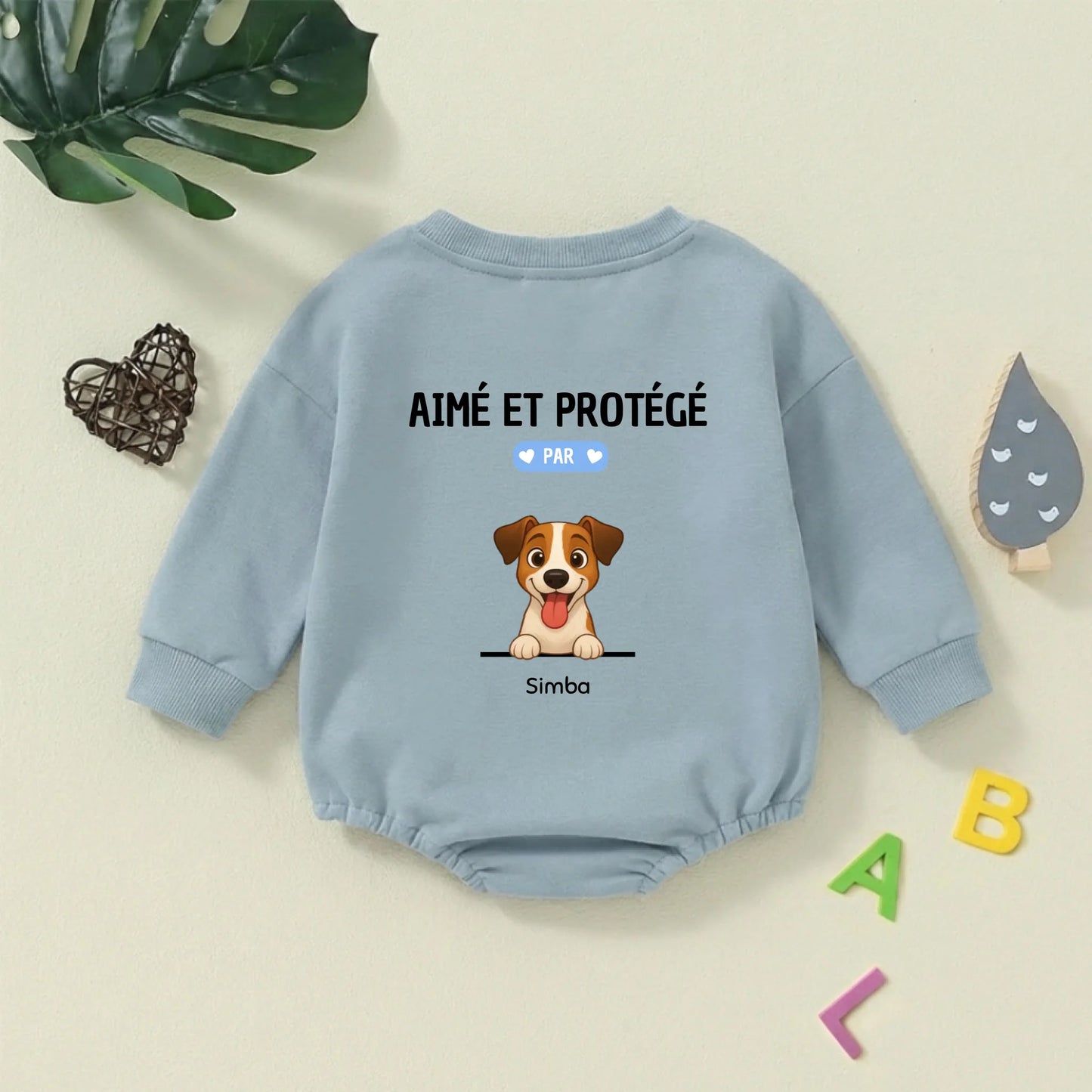Body pull bébé personnalisé - Aimé et protégé par