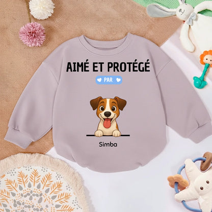 Pull bébé personnalisé - Aimé et protégé par