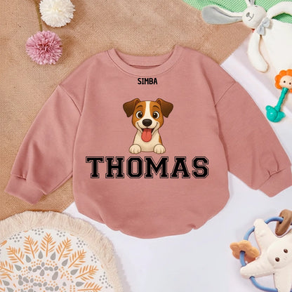 Pull bébé personnalisé - Animal plus nom bébé