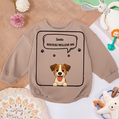 Pull bébé personnalisé - BD Nouveau meilleur amis