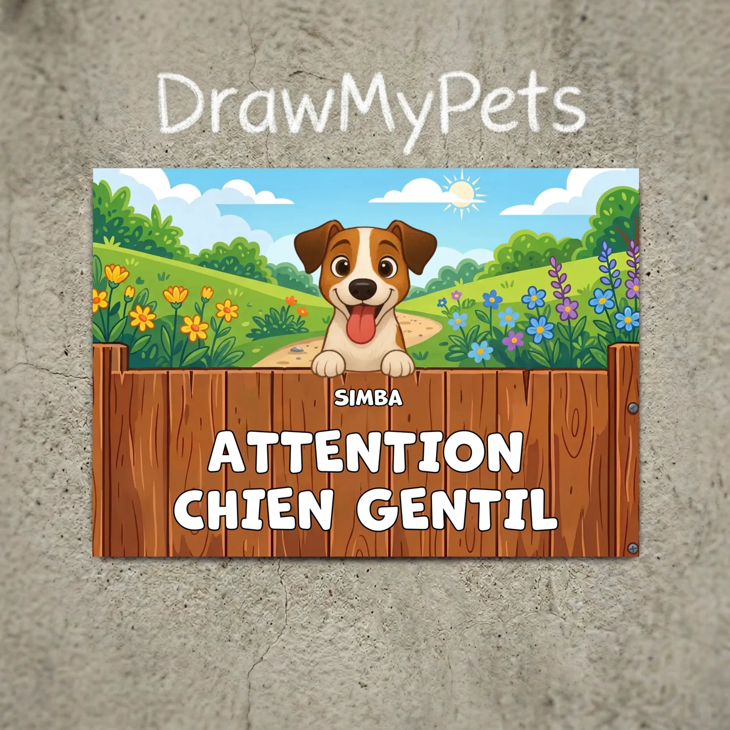 Plaque métal : Attention chiens gentils