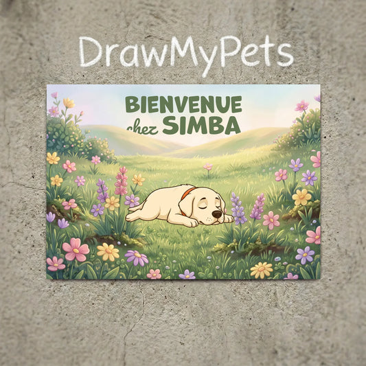 Plaque métal : Bienvenue chez