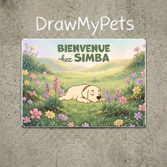 Plaque Métal : "Bienvenue chez #1"