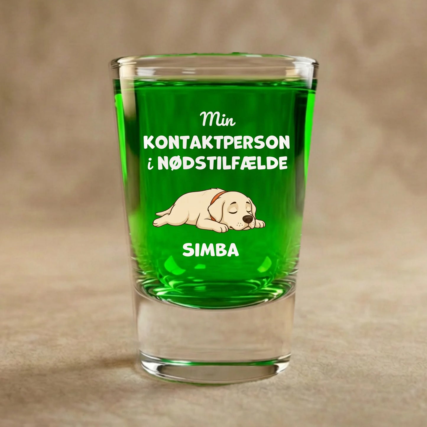 Shotglas: "Kontaktperson"