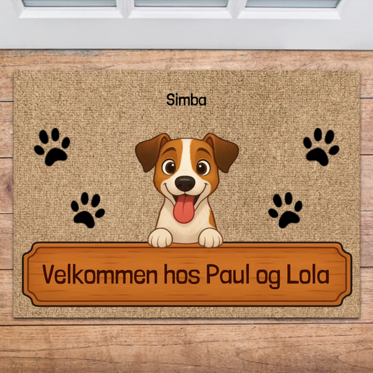 Personlig dørmåtte med bræt-design