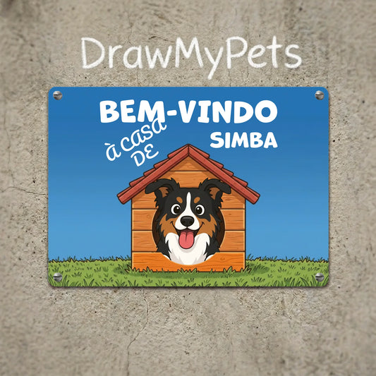 Placa de Metal: Bem-vindo à Casa de #3