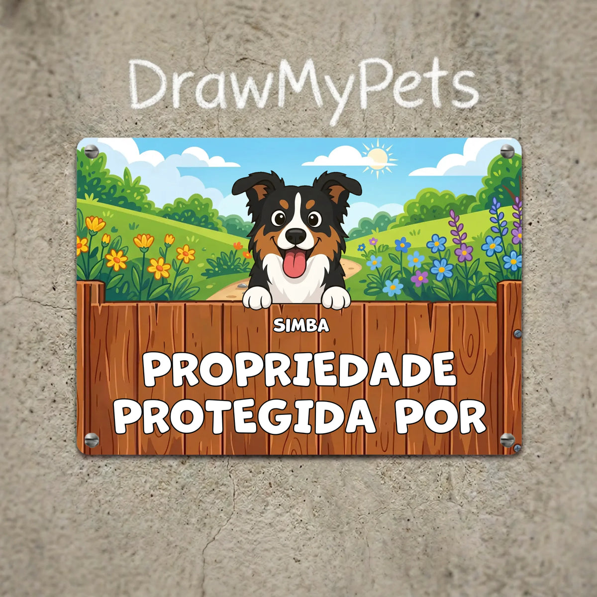 Placa de Metal: Propriedade Protegida por #2