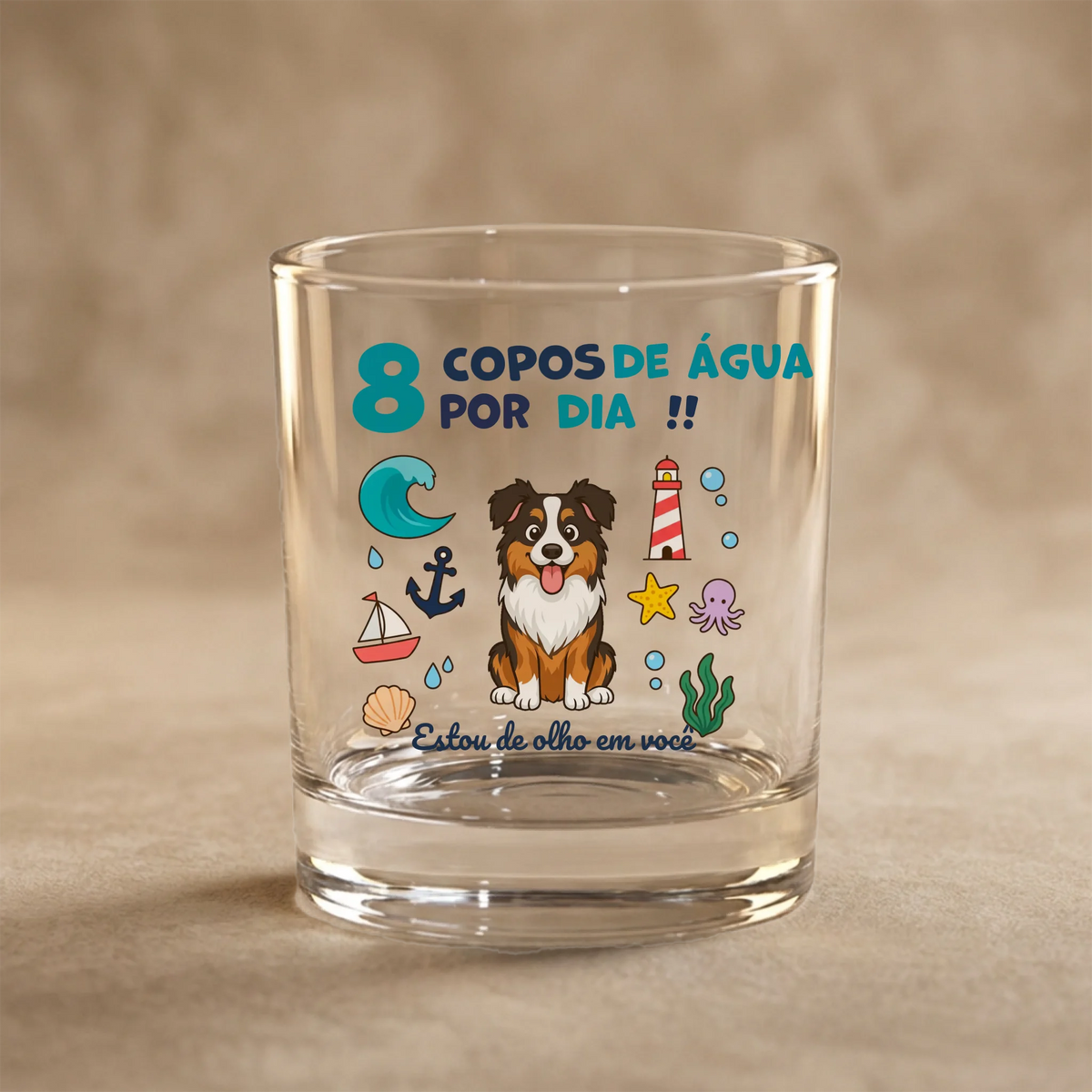 Copos: "8 copos de água"