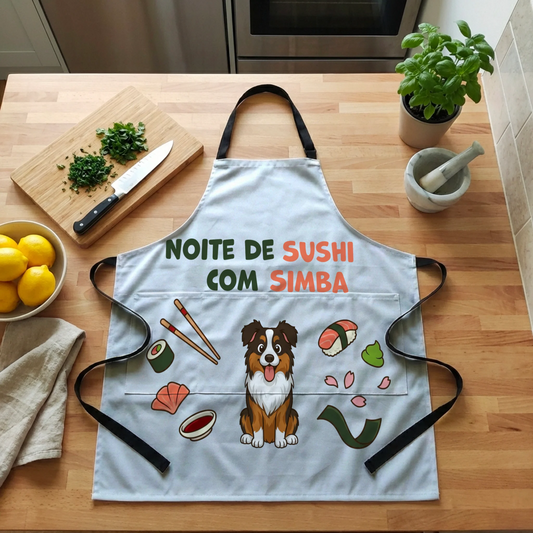 Avental: "Noite de sushi com"
