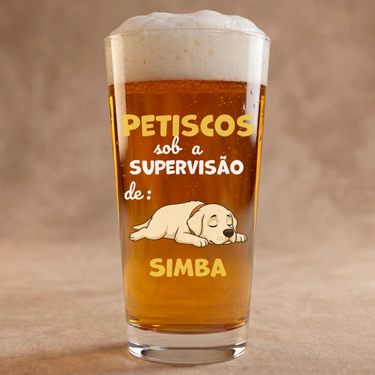 Copo de Cerveja: "Petiscos sob a supervisão de"
