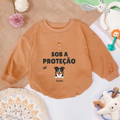 Camisola de bebé: «Sob a Proteção de»