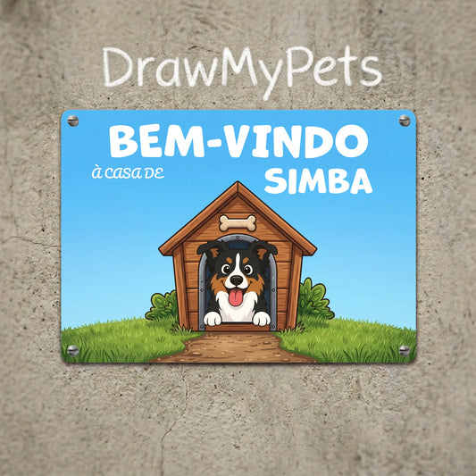 Placa de Metal: Bem-vindo à Casa de #2