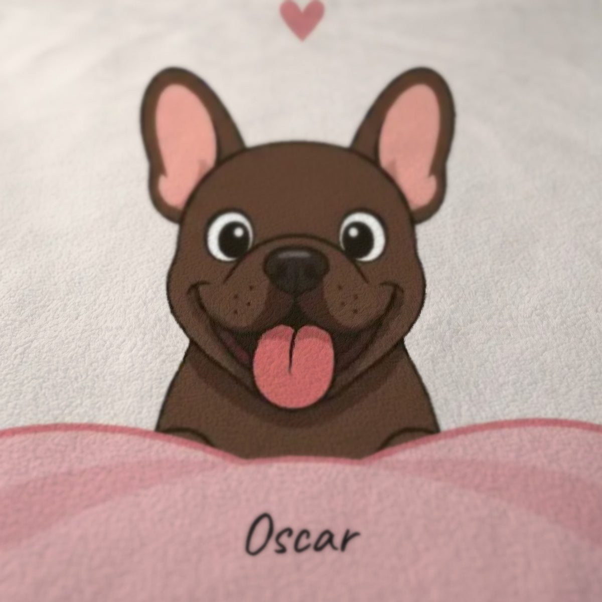 Gros plan sur le dessin imprimé du plaid personnalisé Notre petit cocon