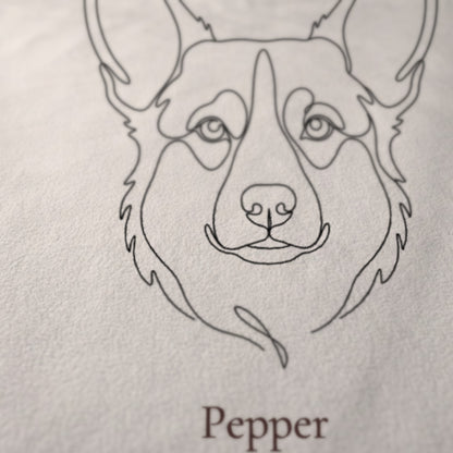 Gros plan sur le dessin imprimé du plaid personnalisé Silhouettes