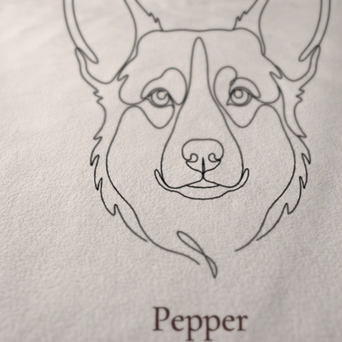 Gros plan sur le dessin imprimé du plaid personnalisé Silhouettes