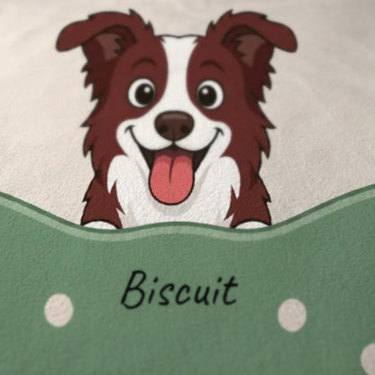 Gros plan sur le dessin imprimé du plaid personnalisé Sous la couette