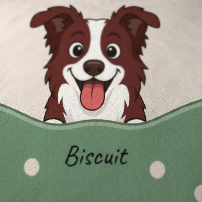 Gros plan sur le dessin imprimé du plaid personnalisé Sous la couette