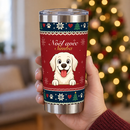 Tumbler personnalisé Noël avec tenu en main