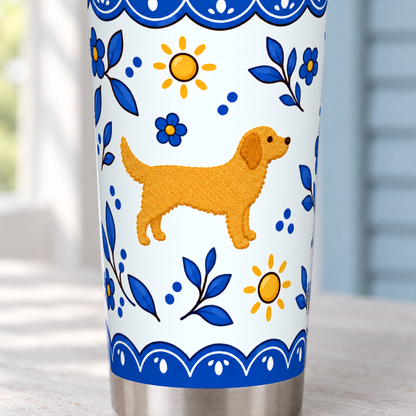 Gros plan sur le motif imprimé du tumbler Riviera