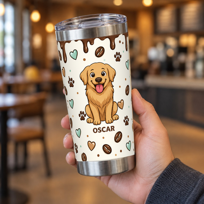 Tumbler personnalisé Coffee Time tenu en main